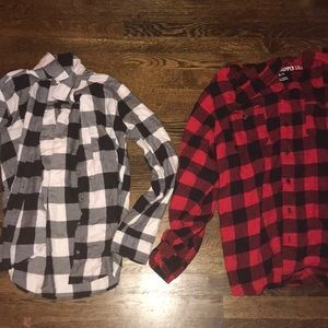 Two flannels.